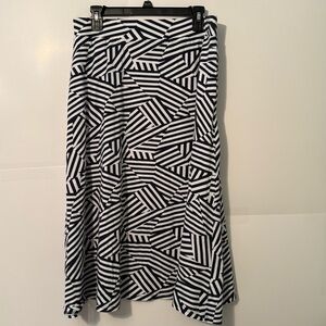 Pact Asymmetrical Navy and White Geometric Skirt organic cotton